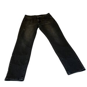 Qazel Vorrlon Slim Jeans Mens 32 Black Excellent Distressed Stretch